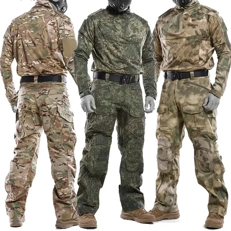 

Tactical Combat Uniform BDU Set Men Airsoft Sniper Ghillie Suit Camo Outdoor Sports Training Clothing Hiking Hunting Clothes