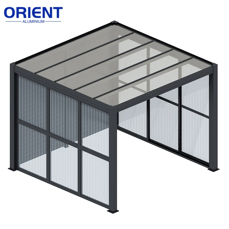 Aluminum Pergola, 3m x 3m x 2.5m Waterproof Awning with Laser Cut Screen Windproof Canopy， Heavy Duty Garden Shelter for Balcony