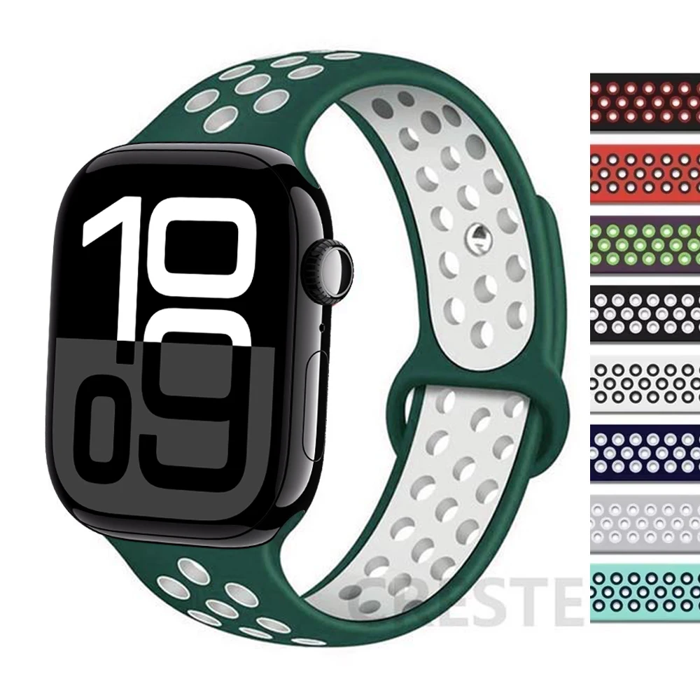 الفرقة ل أبل ساعة الأشرطة سلسلة 9 10 8 SE 7 6 5 4 الترا 2 49 مللي متر 45 مللي متر 44 مللي متر 42 مللي متر 46 مللي متر سيليكون سوار كوريا iWatch 41 مللي متر 40 مللي متر