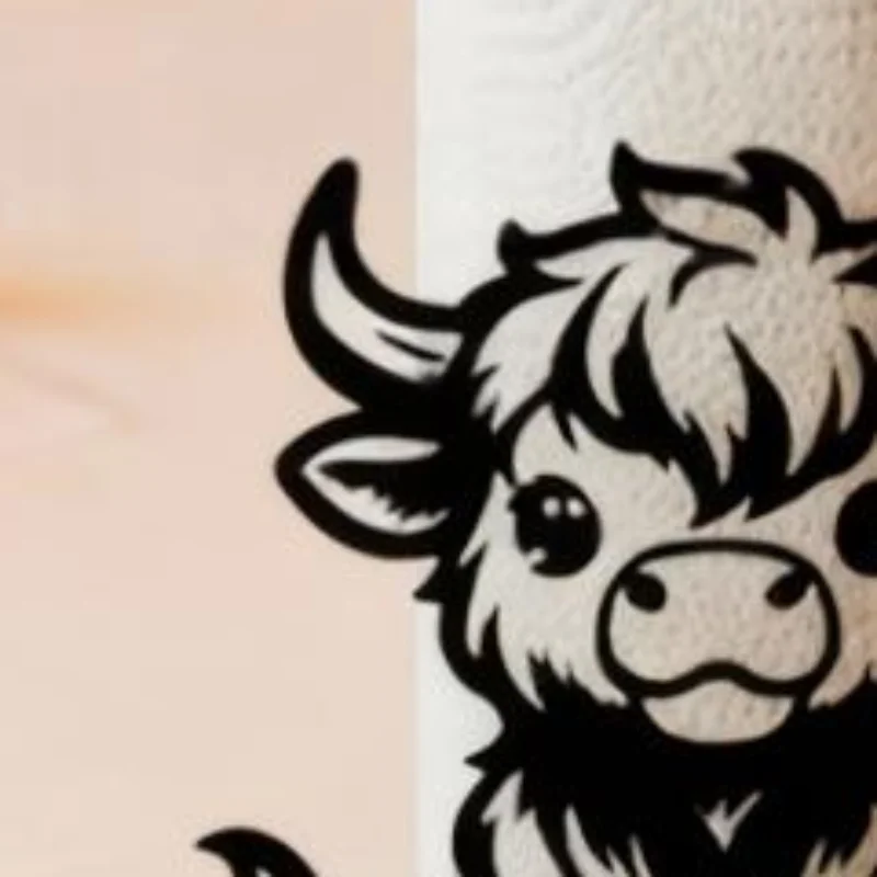 

1Pcs Cute Cartoon Kitchen Towel Rack Cattle Wooden Base Tissue Holder Desktop Decoration Food Wrap Storage Rack