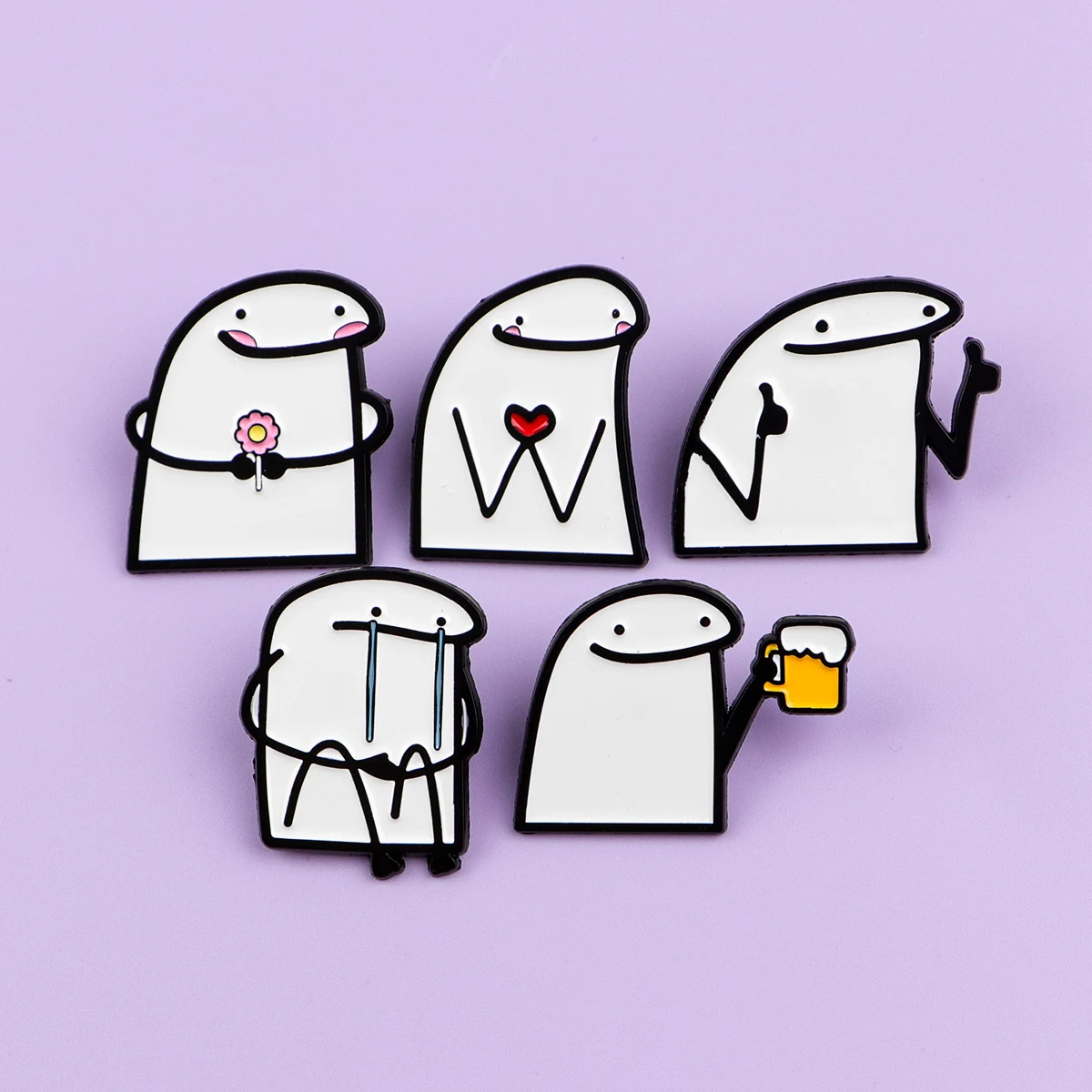 Simple Style Enamel Pin Spanish Badge On Backpack Lapel Pins Funny Figure Brooches for Jackets Cosplay Accessories Gift 