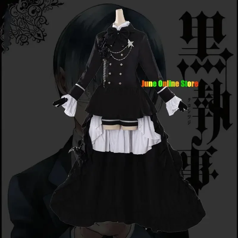 Anime Black Butler Kuroshitsuji Ciel Phantomhive Smile Cosplay Costume Wig Coat Shirt Shorts Hat Adult Dress Hallowen Suit