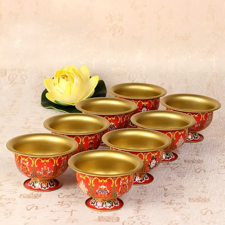 

Tibetan buddha bowls Tantra talisman water purifying cups holy water cup Buddhist supplies Dharma cup bowl 8pcs/lot