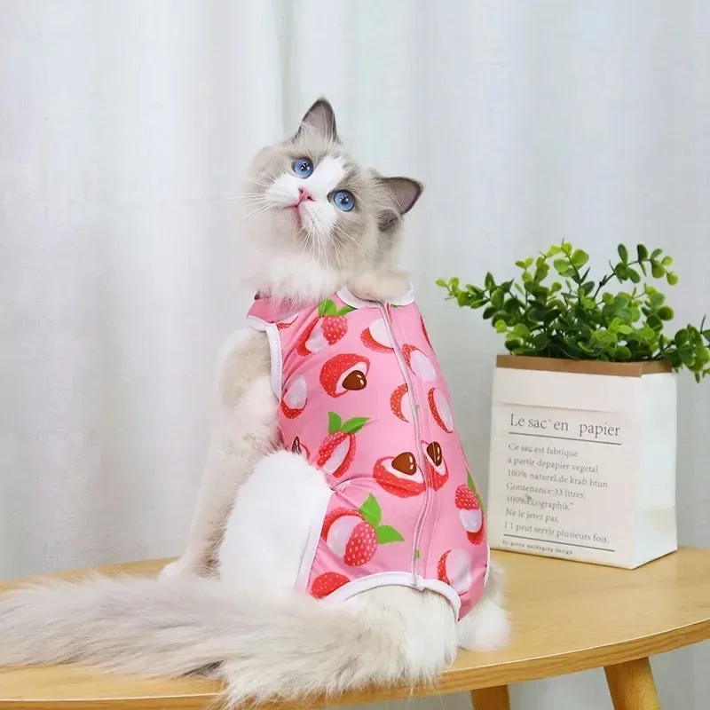 Anti-Lecken-Sterilisationskleidung für Katzen, Haustier-Chirurgie-Anzug für kleine Hunde und Katzen, atmungsaktive, kratzfeste Pflegekleidung für Katzen – Detail 8