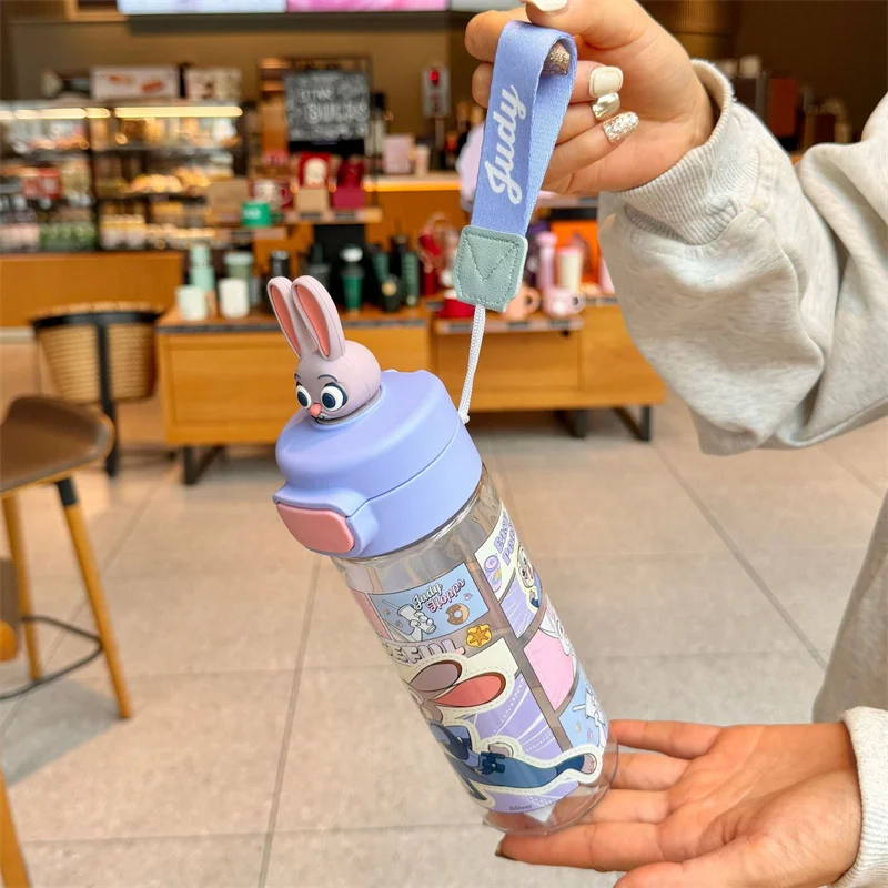 X&W For Disney Water Bottle Students Children Summer Water Bottle Judy Nick Cartoon Plastic Direct-Drink Cup Outdoor Sports Cup view 4