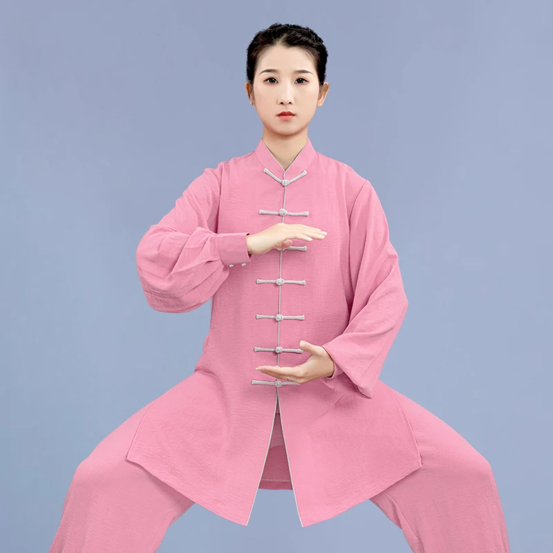 2025 Women's Summer Tai Chi Suit, Breathable Linen Professional Set for Thin Baduanjin Practice