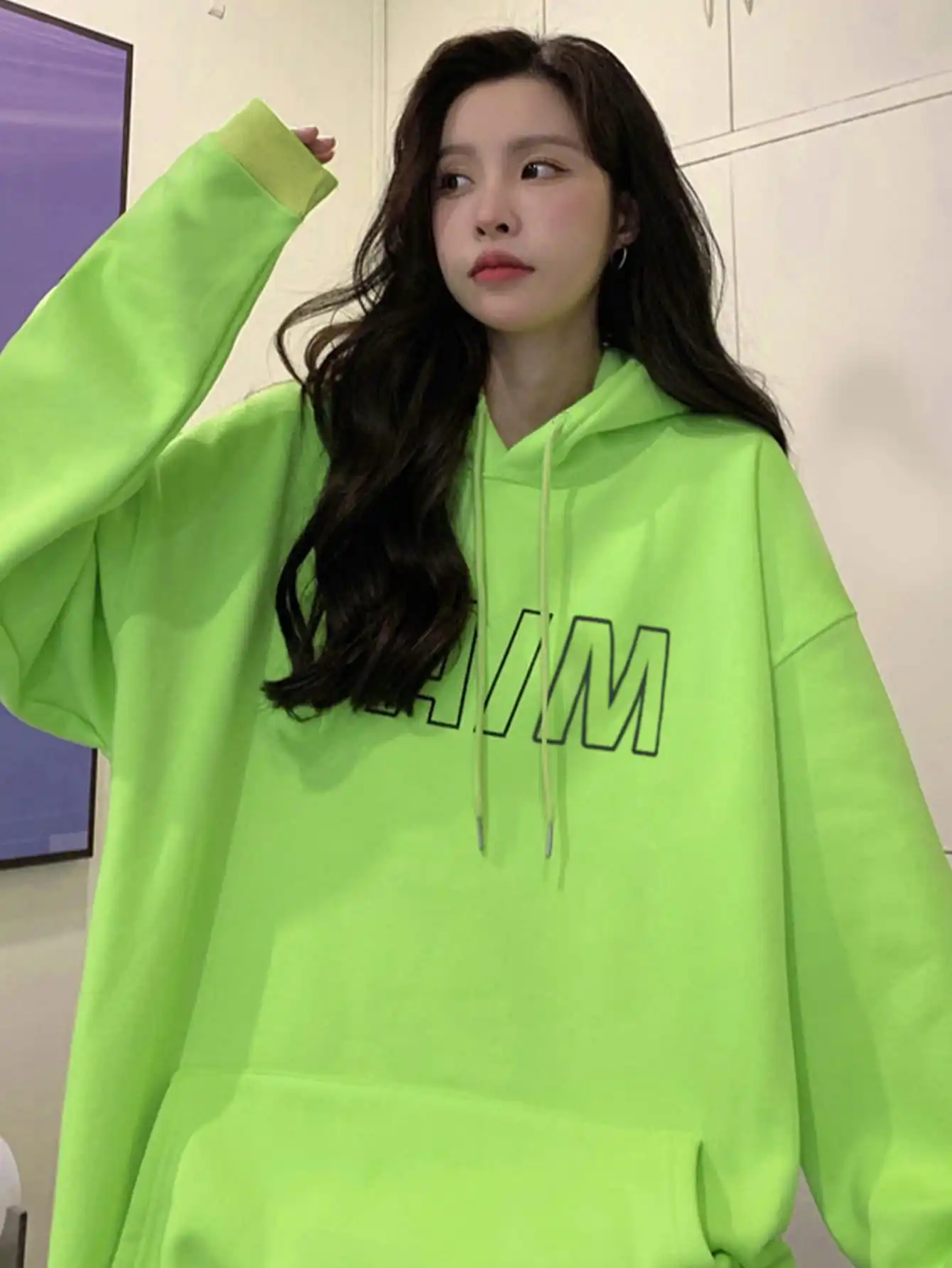 

Korean Chic Autumn and Winter Lazy Style Letter Hooded Sweatshirt for Women New Hot Style Fashionable Loose Hoodie