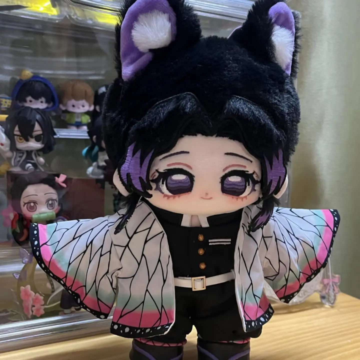 

20cm Anime Demon Slayer Kocho Shinobu Plushie Soft Stuffed Doll Cute Cartoon Figure Idol Pillow Dress Up Cosplay Xmas Gift