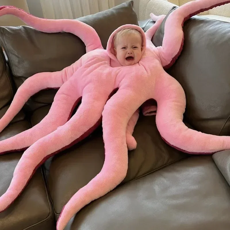 2024 New internet celebrity hot selling cute giant octopus baby funny octopus dress up plush doll pillow 1pcs