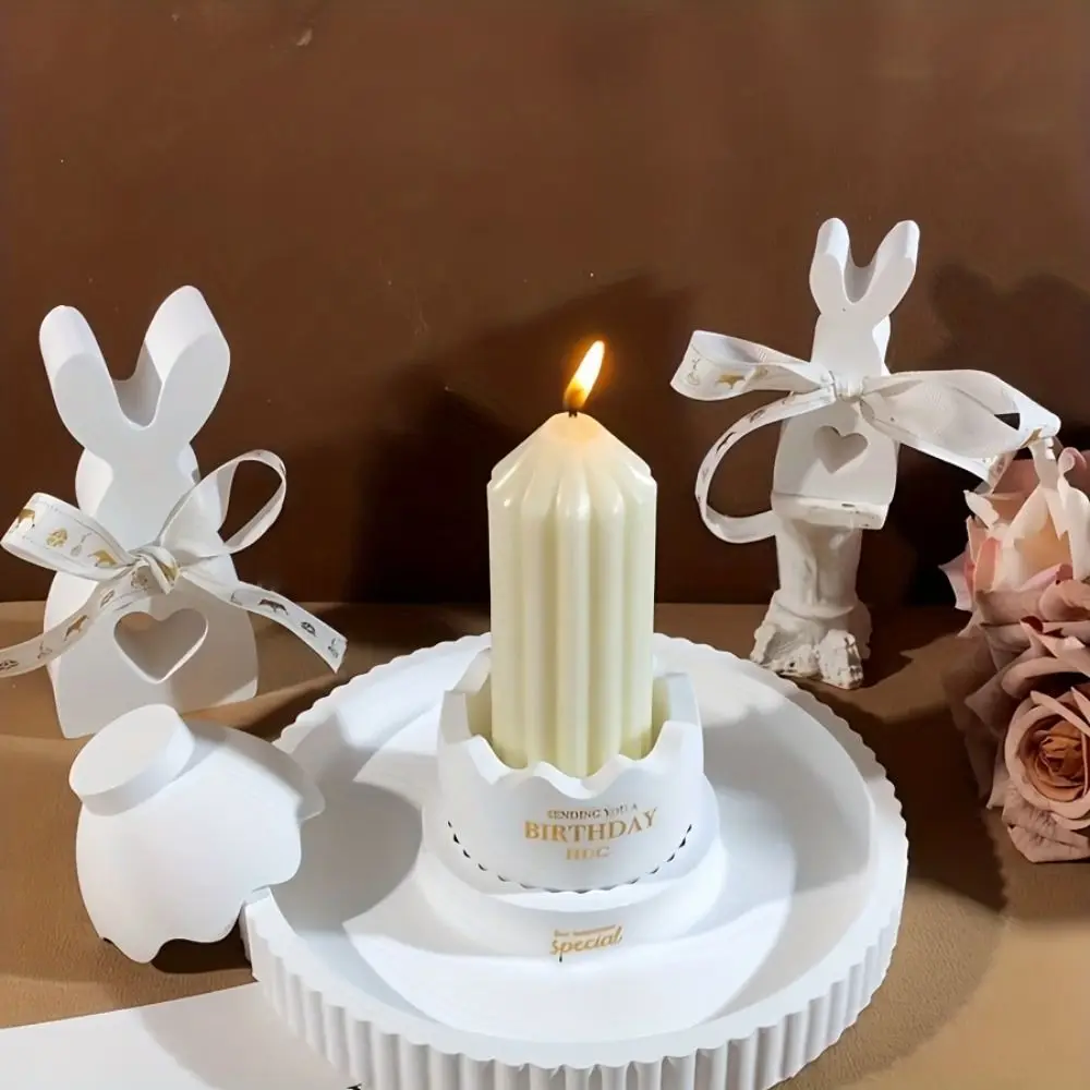 Creative Easter Bunny Aromatherapy Candle Mold Silicone Reusable Plaster Mold DIY 3D Resin Mold Home Decor