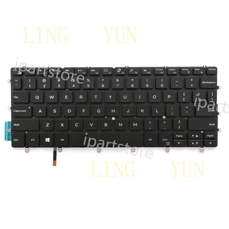 

Новая клавиатура для Dell XPS 13-9370 13-9380 03CM18 NSK-EN0BC US с подсветкой, черная