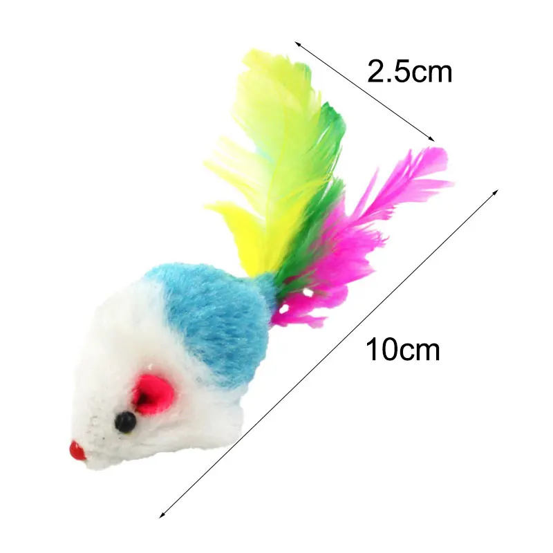 Soft Furry Plush Cat Toy, Monocromático, Ratos interativos, Mouse Toys para gatinho engraçado, Pet Playing, Scratch Training, Game Supplies, 5pcs