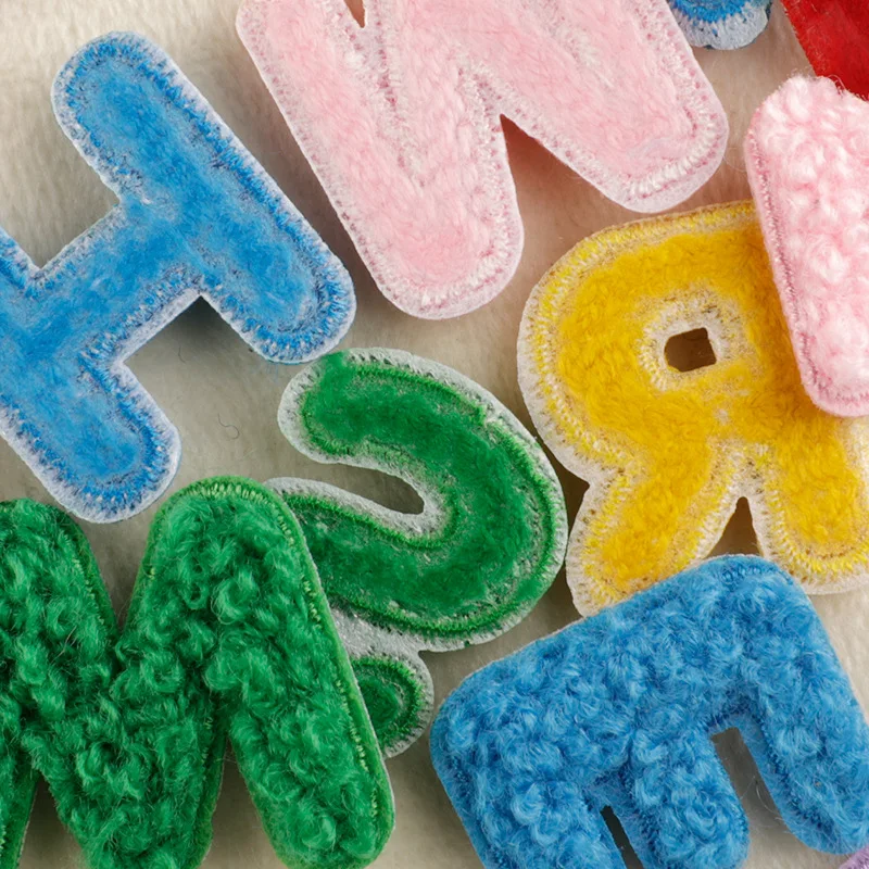 26-teilige Buchstaben zum Aufbügeln für Kleidung, Alphabet, Chenille, bestickt, niedliche Kinder, viele Mädchen, Aufkleber-Set, Nähen, Stoffe, DIY – Detail 8