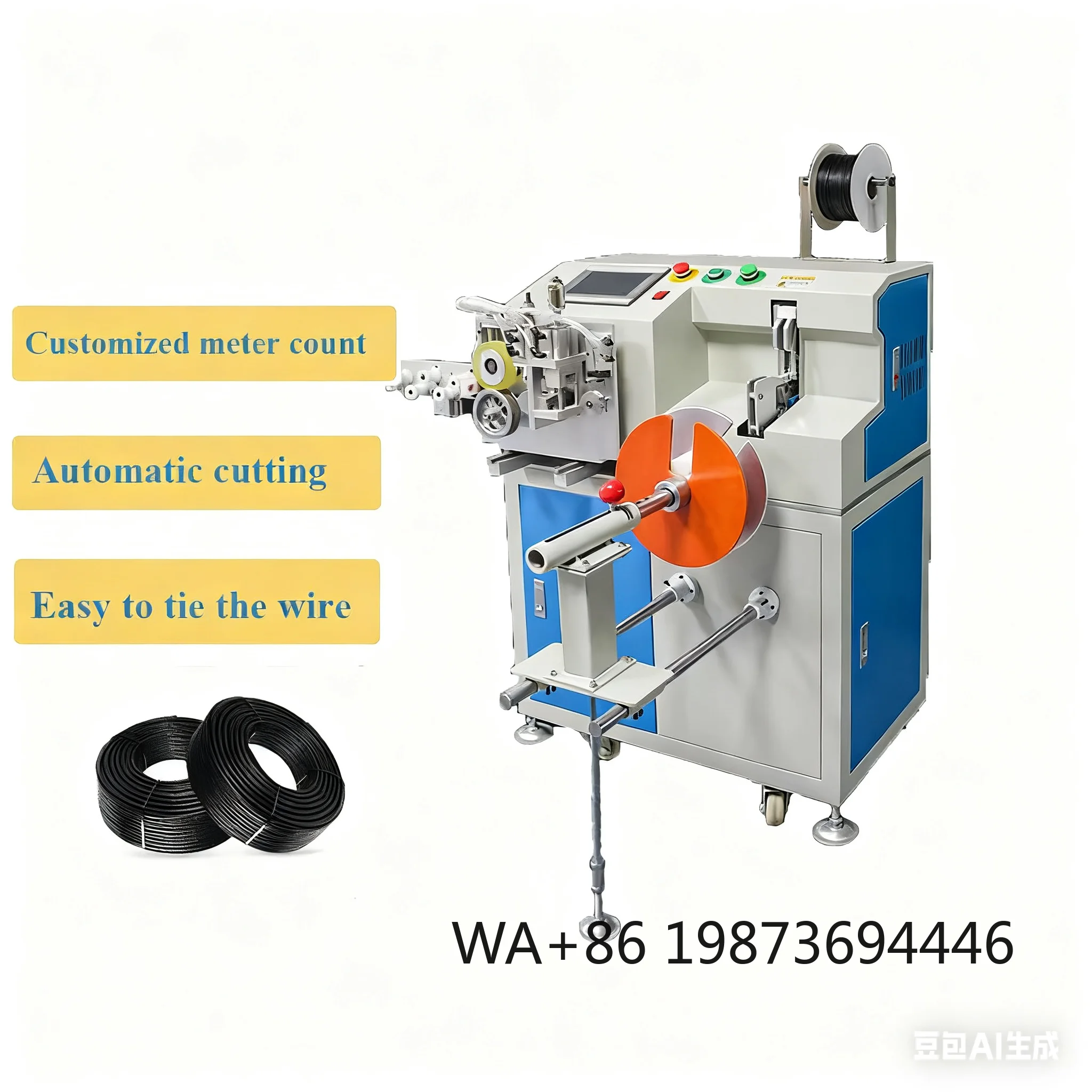 Automatic Wire Cutting Coil Winding Machine, AC 220V Welding Wire Reel Tying Making Device