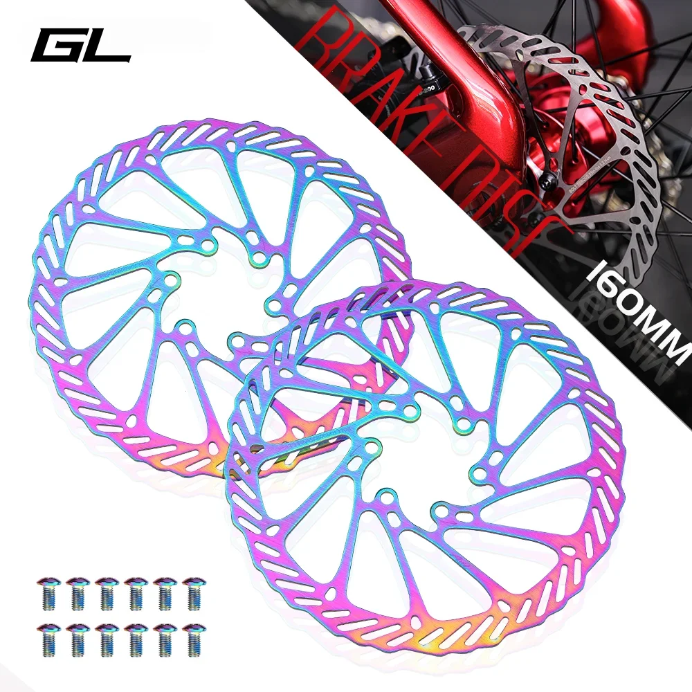 Bike Disc Brake 140 160 180 203Rotors With Bolts Hydraulic Brake Road Mountain Bicycle MTB Oil Slick Rotor Bicycle Parts litepro