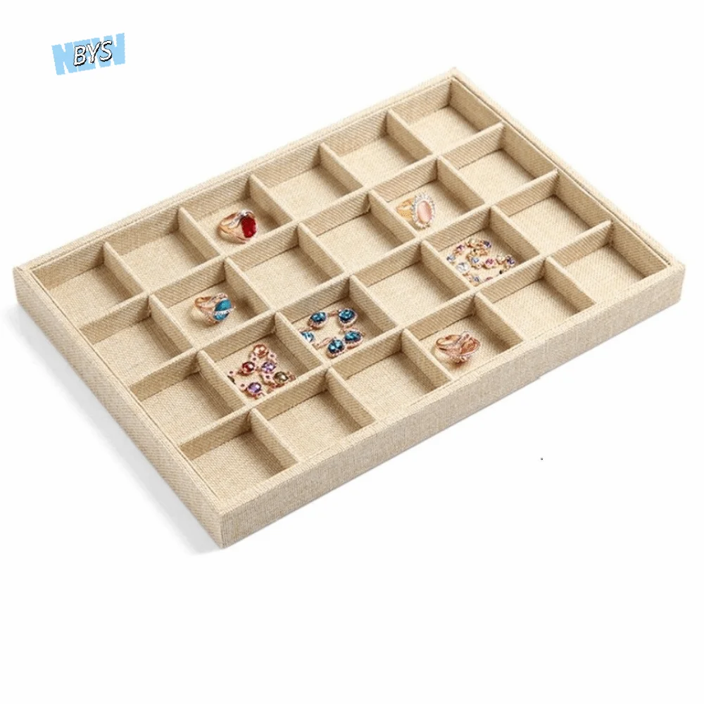 

Retro Jewelry Box Multifunctional Stackable Display Jewelry Holder Necklace Bracelet Linen Jewelry Tray Hair Accessories