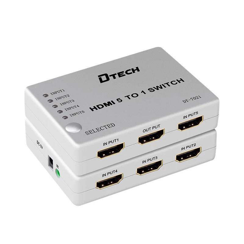 OEM 4K 8K HDMI Matrix SWITCH 5 a 1 HDMI 1.3 Versão HDCP1.2 KVM HDMI SWITCH 5 portas 4K Video SWITCH 5x1 para computador