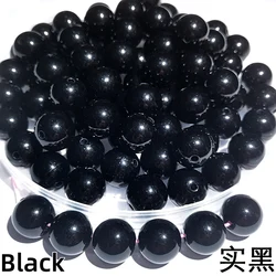 16MM Solid Black Color Polished Acrylic Bead Wholesale Straight Hole Plastic Beads Beading Material Jewelry Accessory 500G/Bag