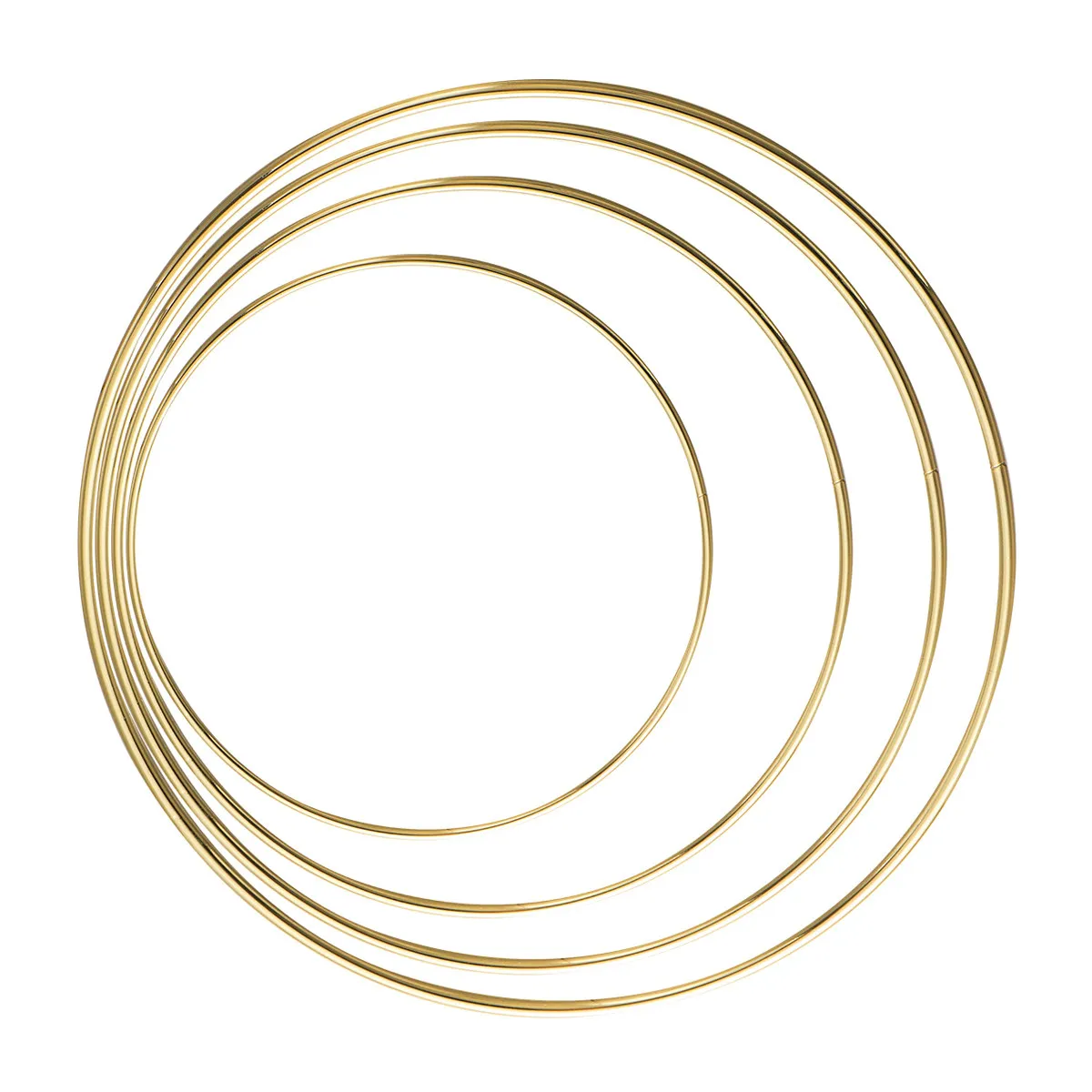 Juego de 4 Anillos Metálicos para Atrapasueños, 15 cm, 20 cm, 25 cm, 30 cm, Aros Redondos Resistentes de Primera Calidad, Ideales para Macramé, Colgantes de Plantas, Decoración del Hogar