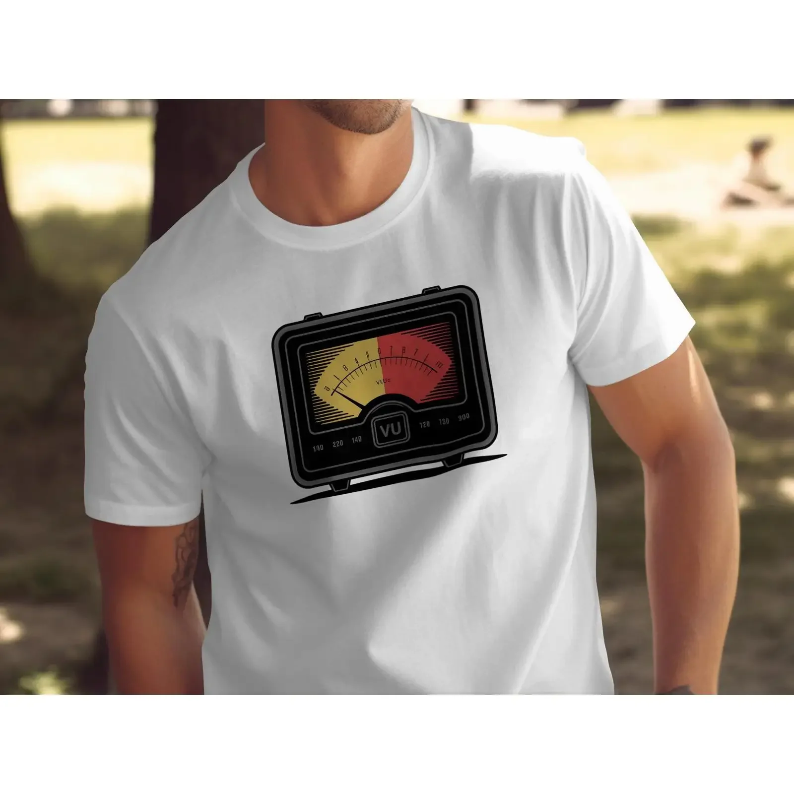 Vintage VU Meter T Shirt Audio Engineer Sound Mixer DJ Music Producer Present Recording Studio vintage Washed graphic