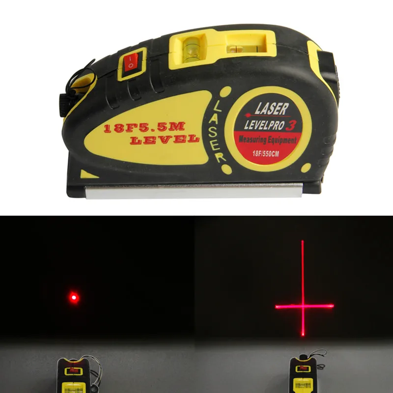 Imagem -03 - Laser Infravermelho Nível Linha Lasers Medida Laser Multiuso Fita Medida Vertical Régua Alinhadora Medição e Ferramenta de Diagnóstico Horizon 550cm