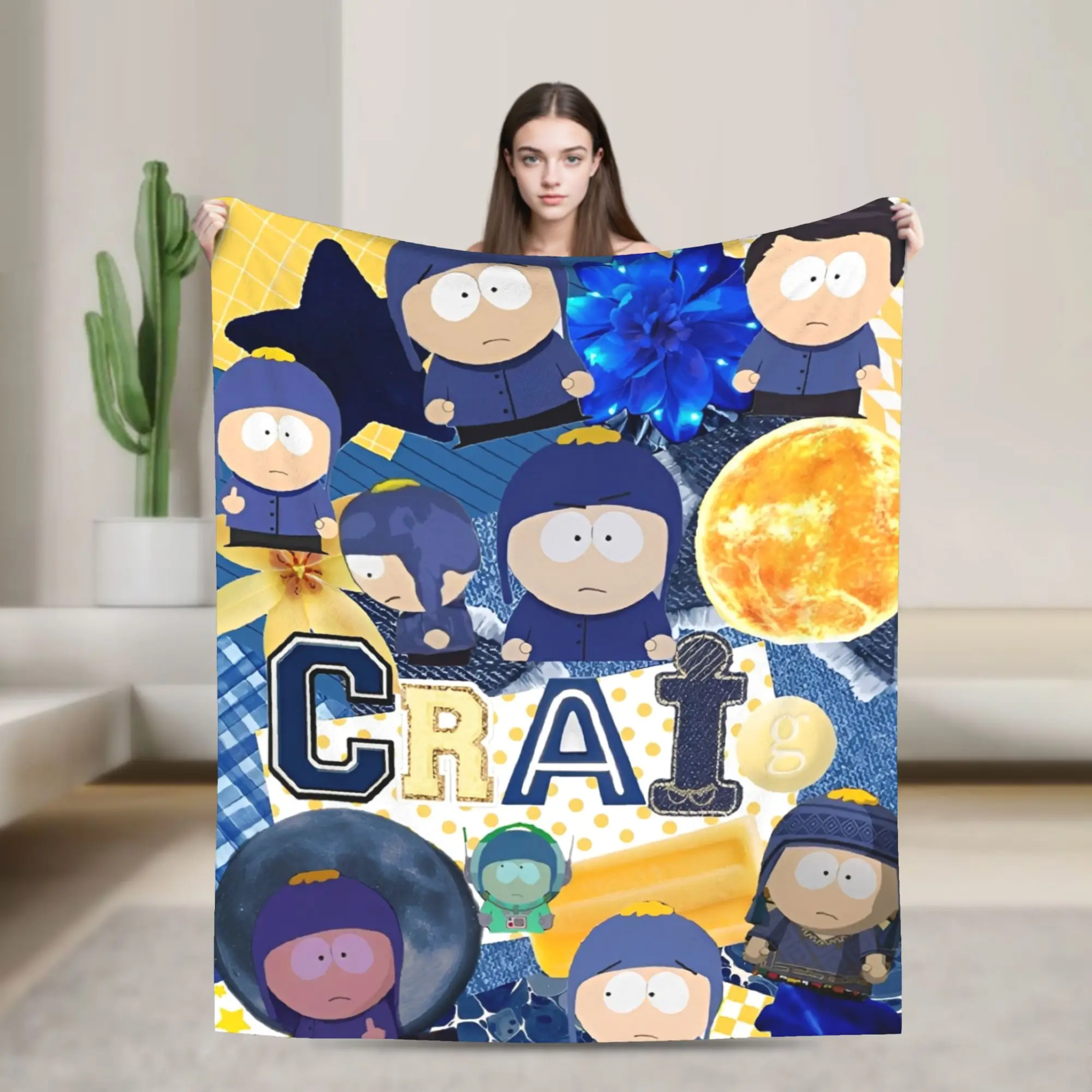 الكرتون بطانية كريج تاكر الفانيلا خمر ساوثباركس تنفس رمي البطانيات ل كرسي تغطي أريكة الصيف #3