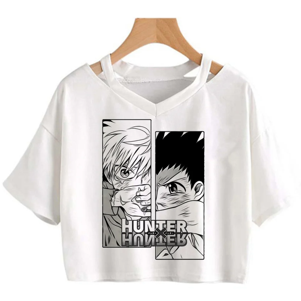 Killua Hunter x Hunter Hisoka crop top women harajuku japanese alternative  streetwear y2k top tees emo goth anime