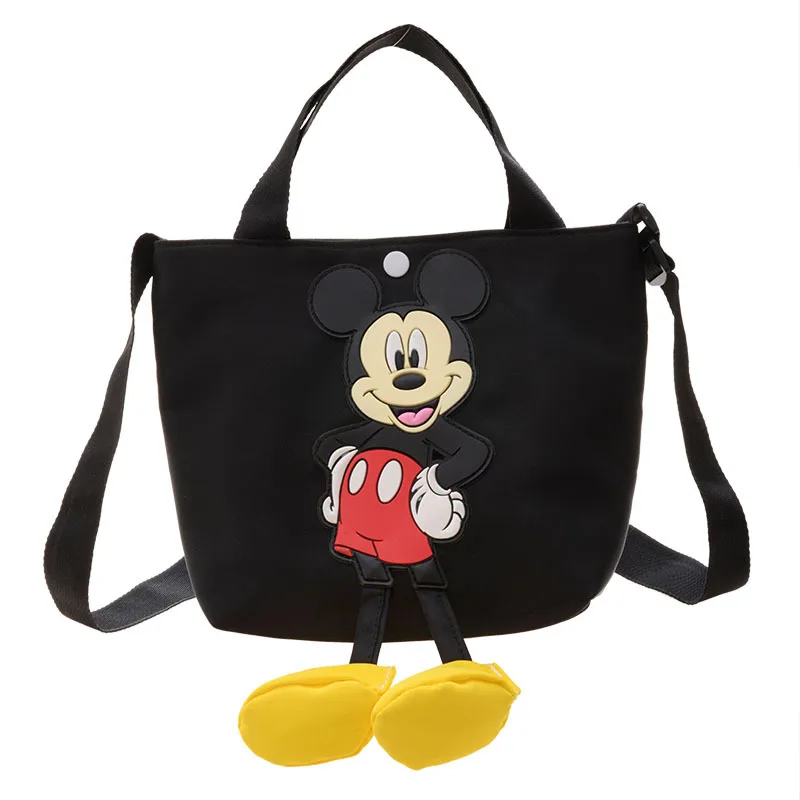 Disney saco de lona um ombro saco do mensageiro da criança meninas meninos casual mickey mouse sacos de compras sólido all-match bonito bolsa