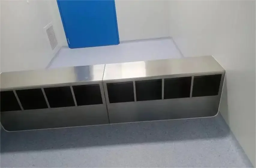 Factory Customize Laboratory Hospital Furniture 304 Stainless Steel Clean Room Ventilation Shoe Cabinet