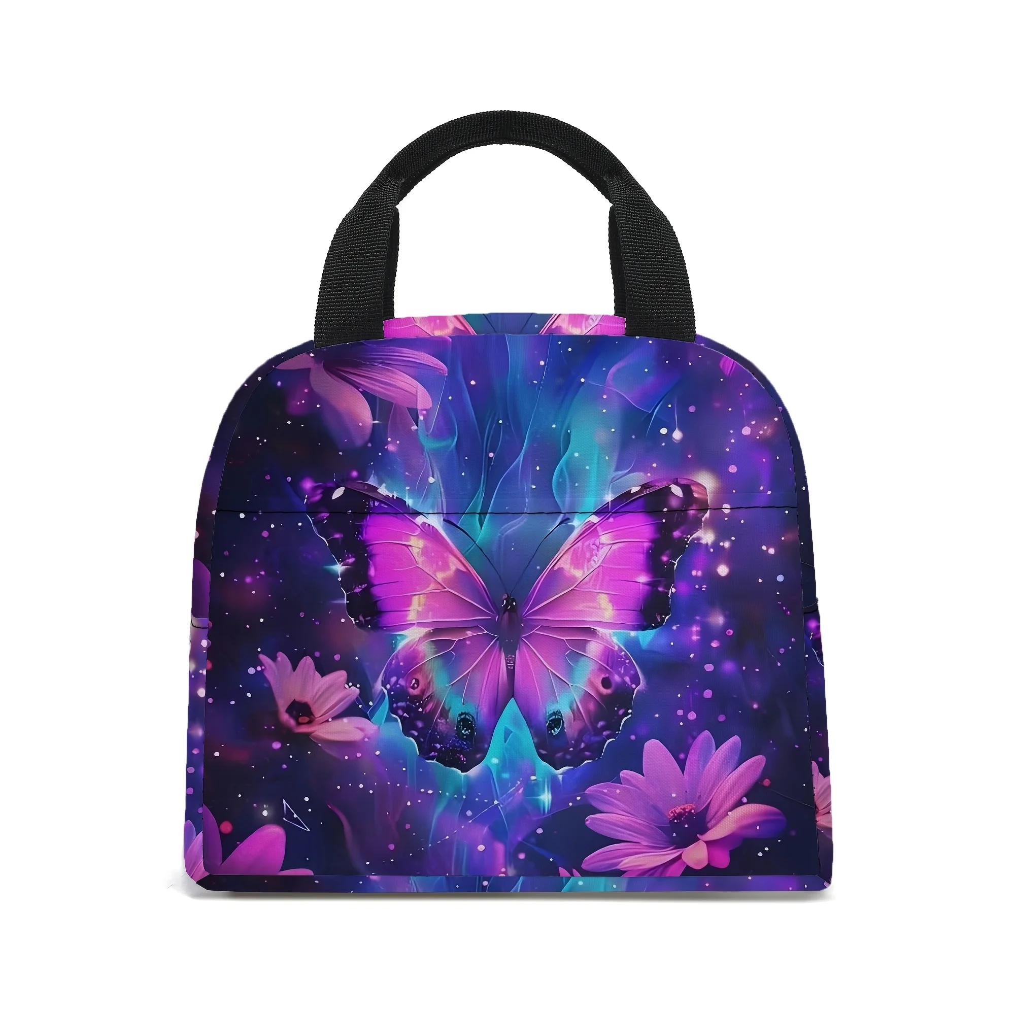Lunch Bag with Butterfly Design, Insulated Tote for Work, Travel, And Picnics, Suitable for Back to School, Safe for Non-Food It