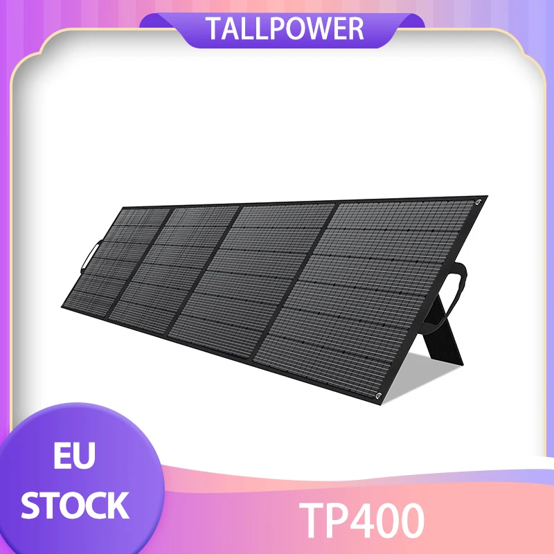 TALLPOWER TP400 400W Portable Solar Panel, 23.4% High-Efficiency Solar Power Generation, IP67 Waterproof, Series and Parallel