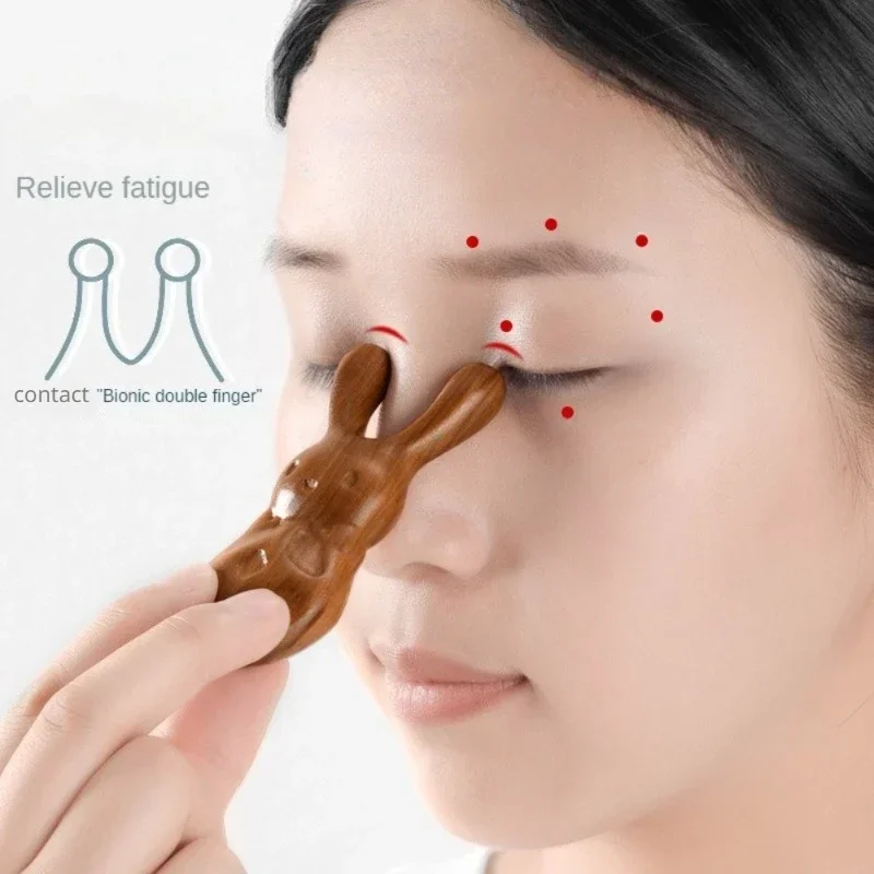 Golden Sandalwood Massage Comb Nose Eye Acupoint Massager Relieve Rhinitis Promote Blood Circulation Resin Guasha Scraping Tools