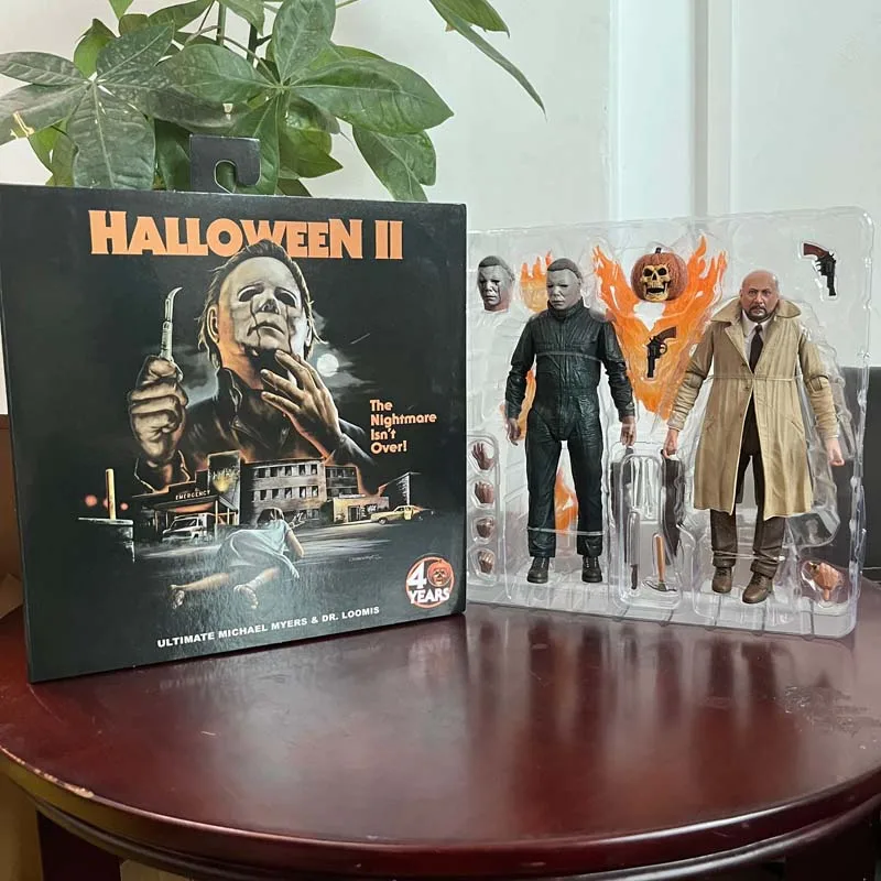 

NECA Halloween 2 Michael Myers & Dr Loomis Double Deluxe Edition Action Figure Model Toys Joint Movable Doll Birthday Present