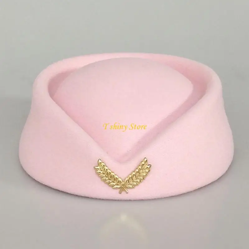 

N58F Women Caps Hats Air Hostess Cosplay Costume Accessories Stage-performance