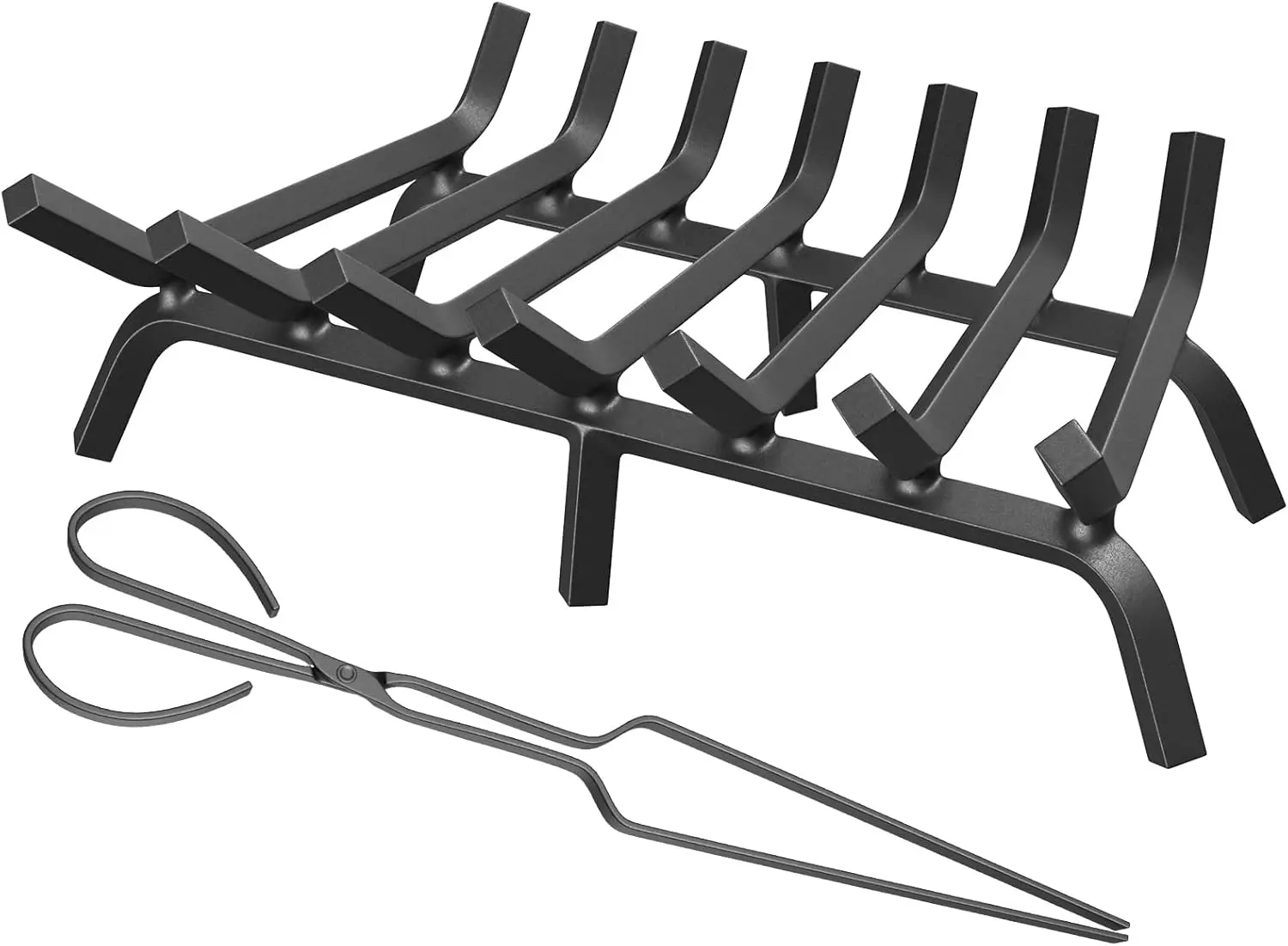 Fireplace Grate 30 Inch Heavy Duty Wrought Iron Fireplace Log Grate, 4/5