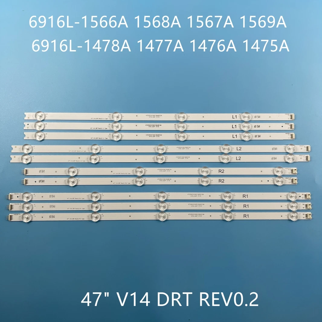 Tira conduzida Luz de Fundo para 47PFK6309/12 47PFT6309/60 47LA6300 47E730A LC470DUN PG P1 6916L-1566A 6916L-1568A 6916L-1569A 1567A