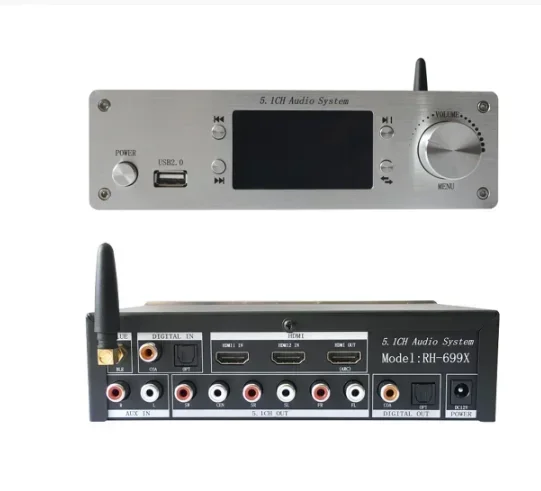 

Hot Sale RH-699X 4K Audio Decoder Bluetooth 5.0 Fiber Coaxial 5.1 Channel For HDMI-compatible Audio Splitter DTS Dolby Decoder