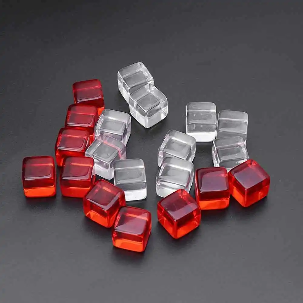 

16mm Clear Acrylic Dice Blank Square Edge DIY Paint Write Number Crafts for Board Game D6