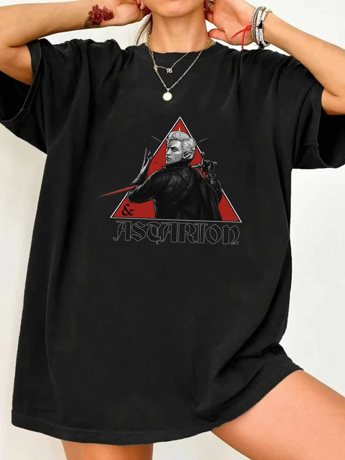 

【010224】Man in the background Plus size women's round neck short sleeve T-shirt with elastic half sleeves and trendy prints