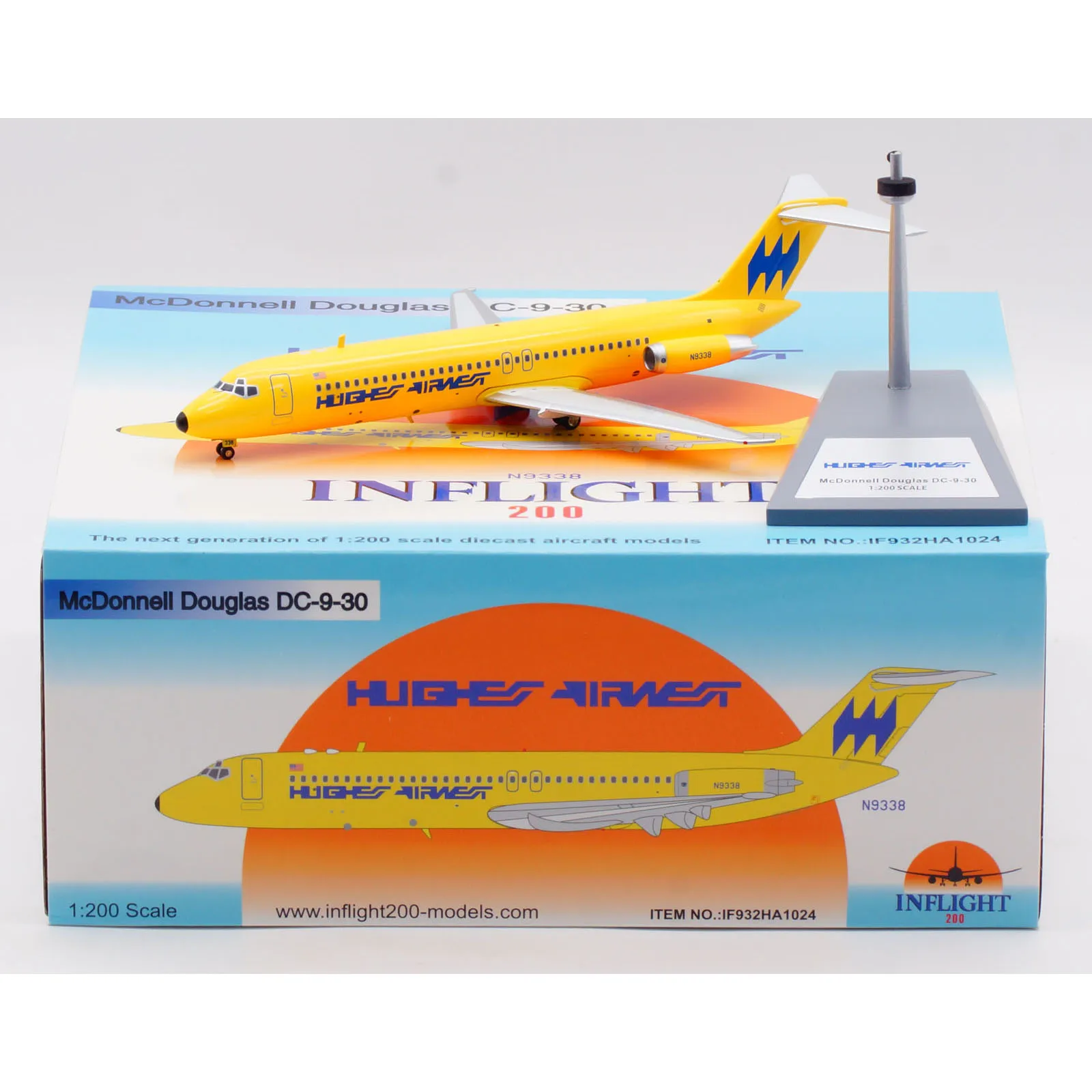 

IF932HA1024 Alloy Collectible Plane Gift INFLIGHT 1:200 Hughes Airwest McDONNELL Douglas DC-9-31 Diecast Aircraft Model N9338