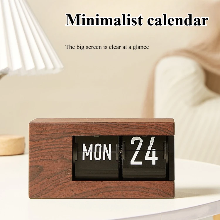 Simple calendar page-turning clock Fashion decorative pendulum clock Japanese smart perpetual calendar page-turning clock