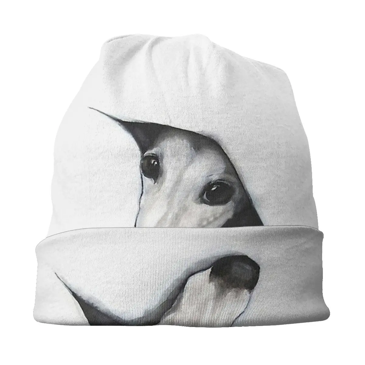 Geryhound Greyhounds Dog Peeping Whippet Men Women Thin Beanies Outdoor Ski Cap Skullies Bonnet Hat