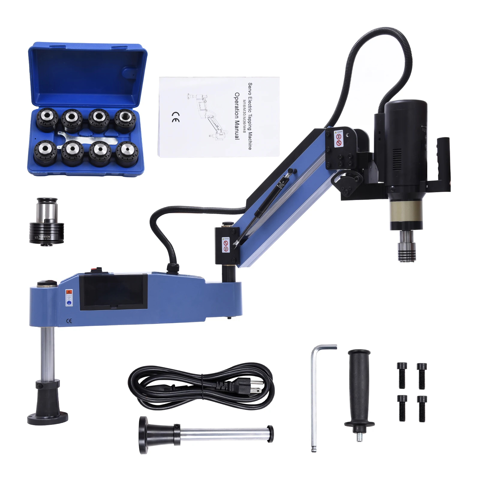 

M4-M24 Heavy Duty Nut-Tapping Machine, Vertical Tapper with Collets Flexible Arm, or Iron Copper Steel Aluminum Wood Nylon
