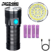 8000LM LED Flashlight 18xT6 Super Bright Torch USB Flash Lamp Hunting Camp indicator Light Use 4x18650 Battery