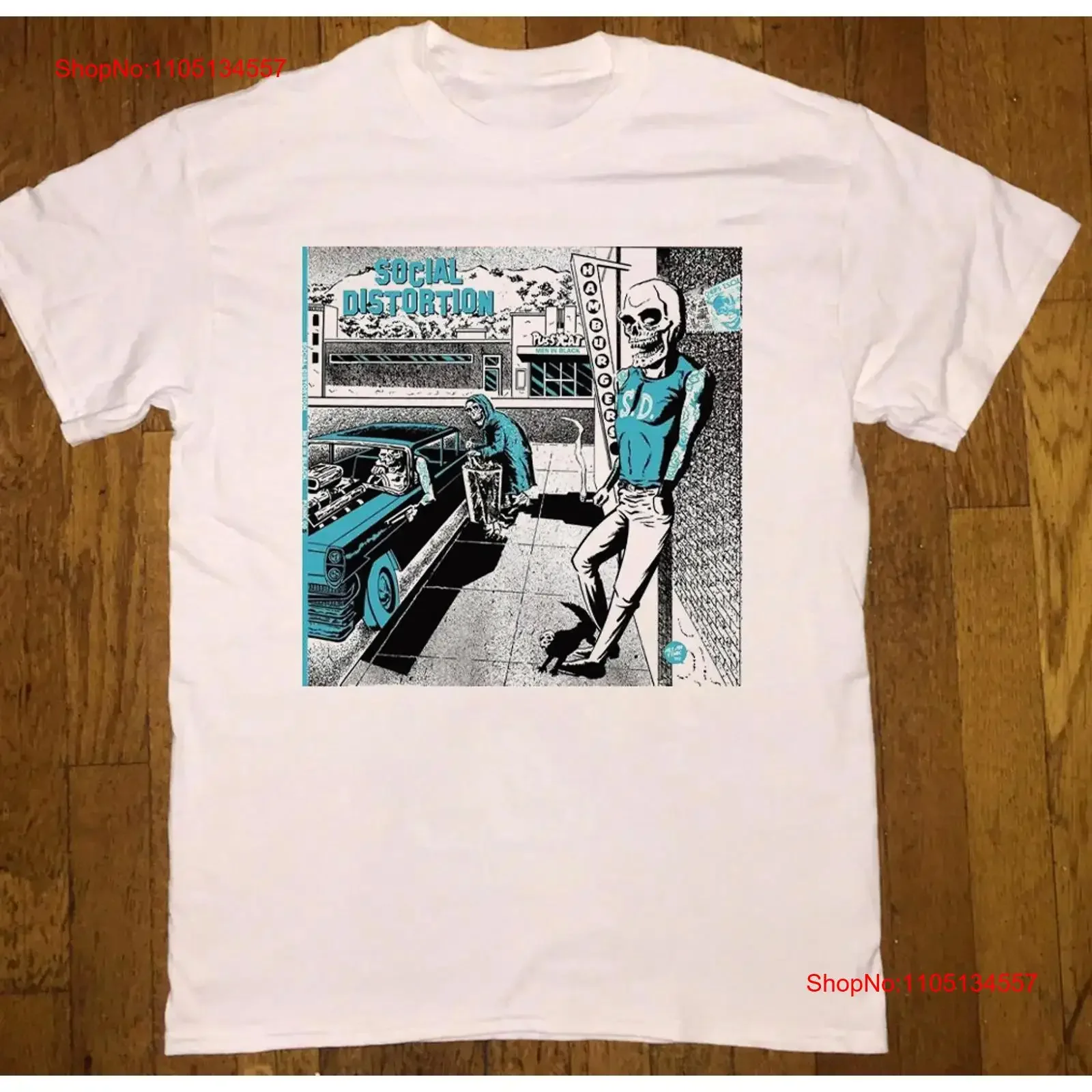 

Social Distortion Band Poster T Shirt White Full Size S 5XL AQ46 vintage Washed fashion homme Stylish Stretched