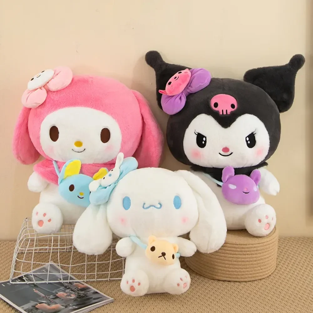 40cm Kawaii Sanrio Kuromi Melody Cinnamoroll Plush Toys Doll Pillow Anime Cartoon Kids Gifts Room Decoration Dolls