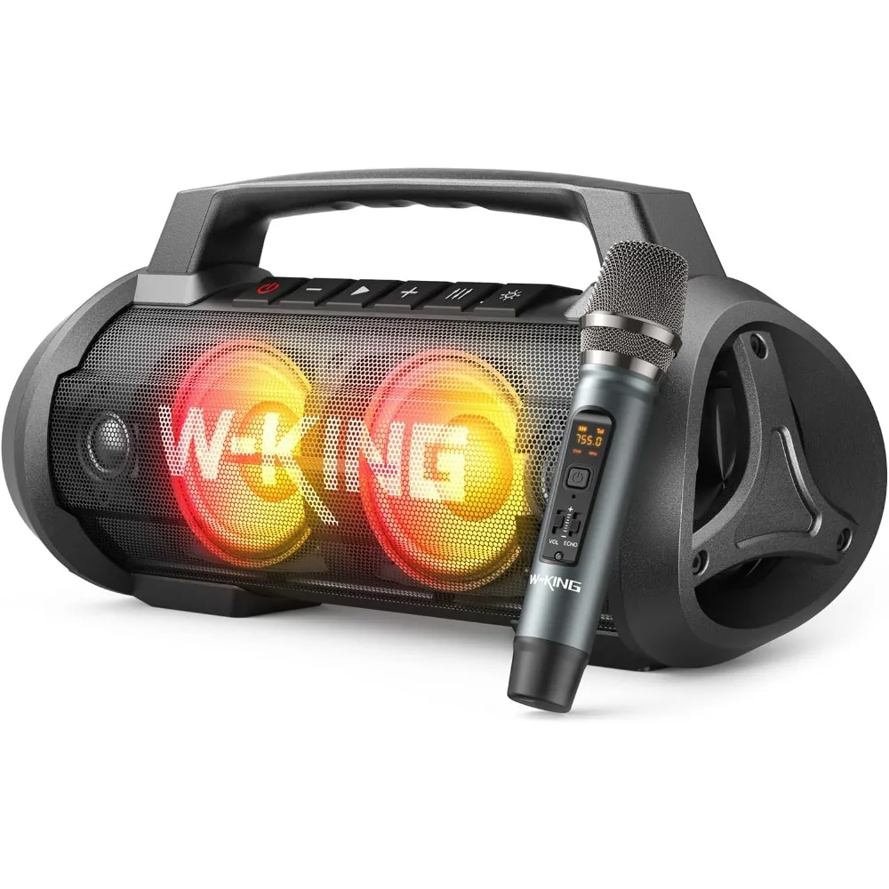 

W-KING Portable Bluetooth Speaker with Wireless Microphone, 120W Peak 70W RMS Waterproof Speakers with Subwoofer Outdoor Speaker