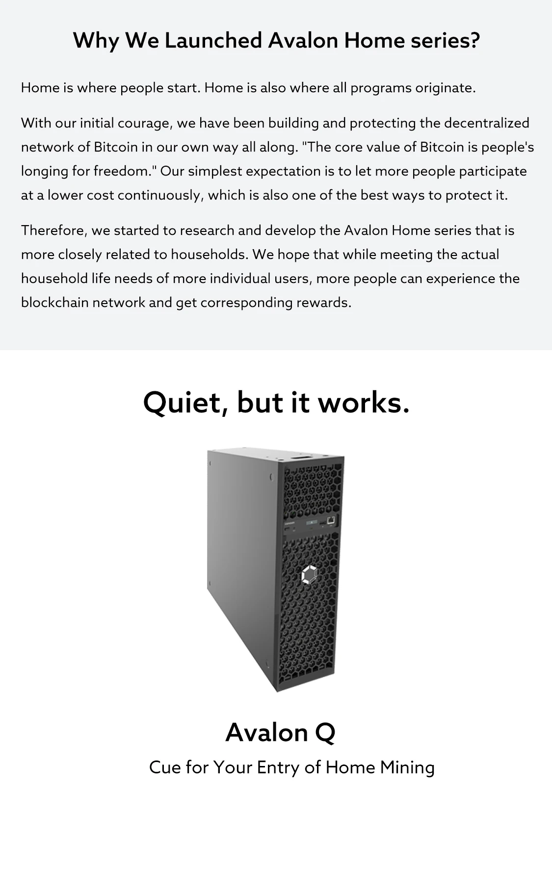 Nowa maszyna górnicza Canaan Avalon Q 90TH/S 1674W Bitcoin 18.6 J/TH Home Quite Miner De Avalon Q Bitcoin Miner Avalon Q Asic Mining Machine