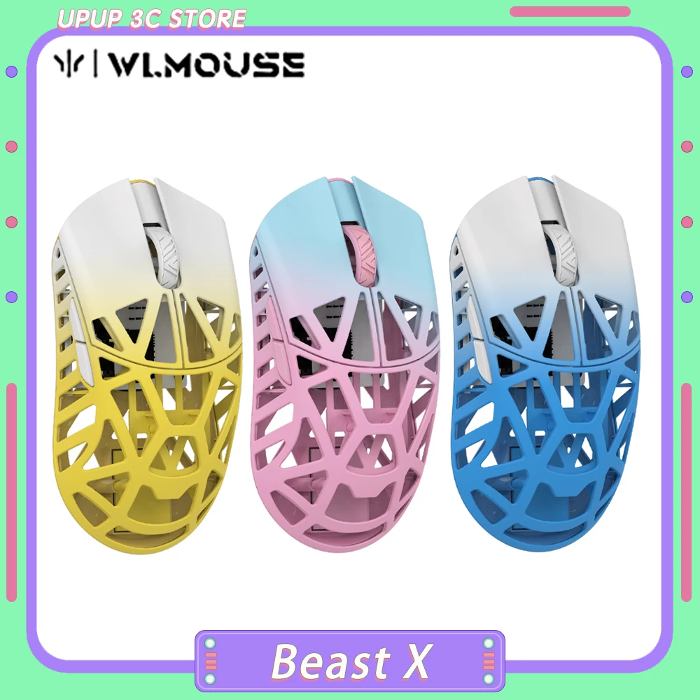 

Wanling WLmouse беспроводная мышь Beast X из магниевого сплава с датчиком PAW3395, скандинавский чип 52840, два режима FPS, игровая мышь на заказ