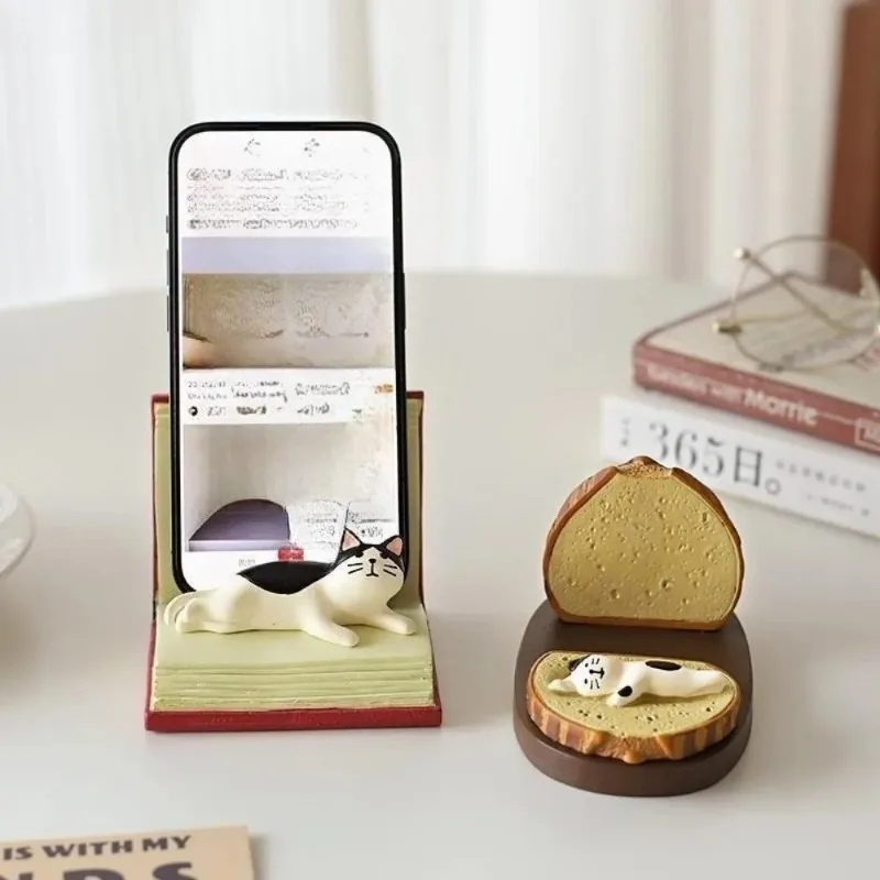 

1PC Cool Cat Phone Stand Cartoon Desktop Holder Office Desk Organizer Decorative Ornament for Smartphones Tablets Accessories